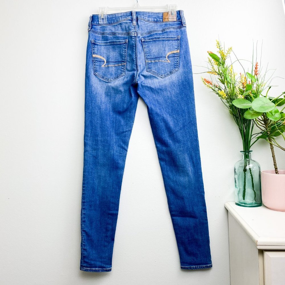 ⭐️ AMERICAN EAGLE Blue Jeggings Skinny Jeans 6 Long - Picture 5 of 8